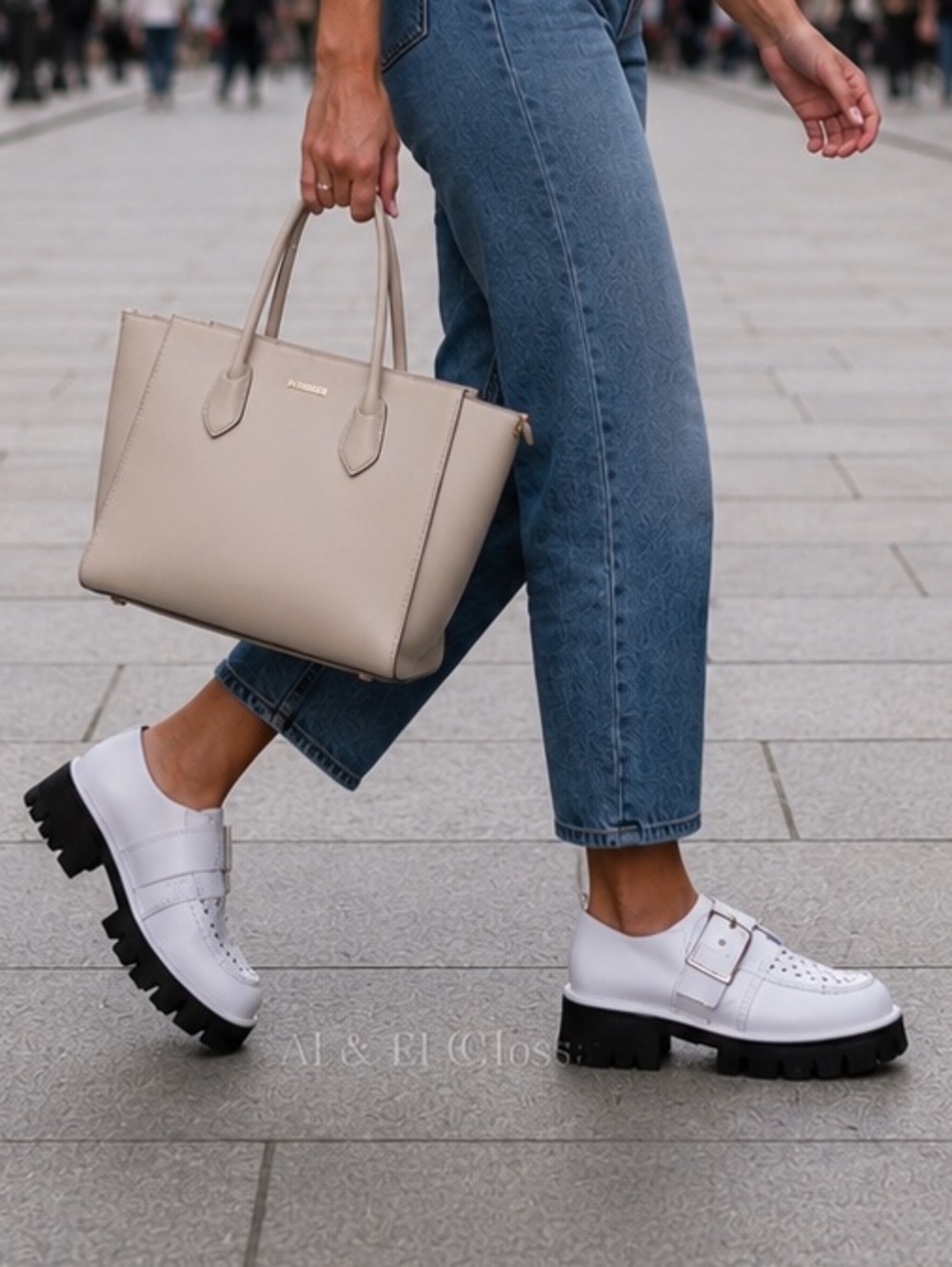 Michael Kors Colby Loafer Optic White Leather Platform Lug Sole 9.5M NWB